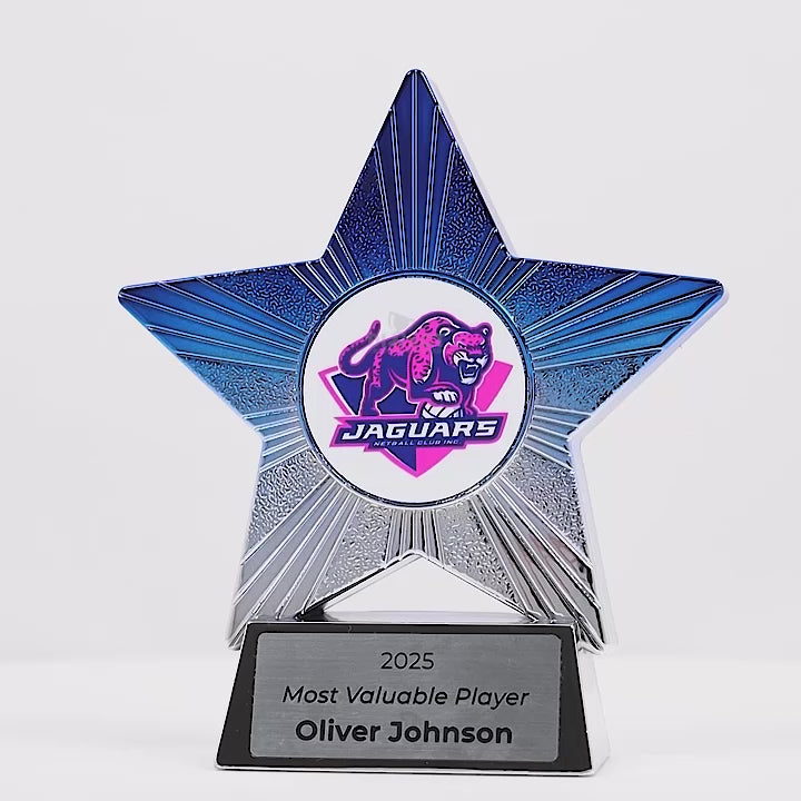 Gemara Star Silver Blue Trophy