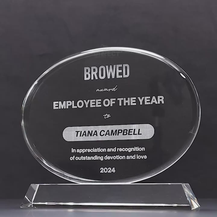 Ellara Oval Crystal Trophy