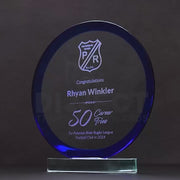 Sage Glass Blue Trophy
