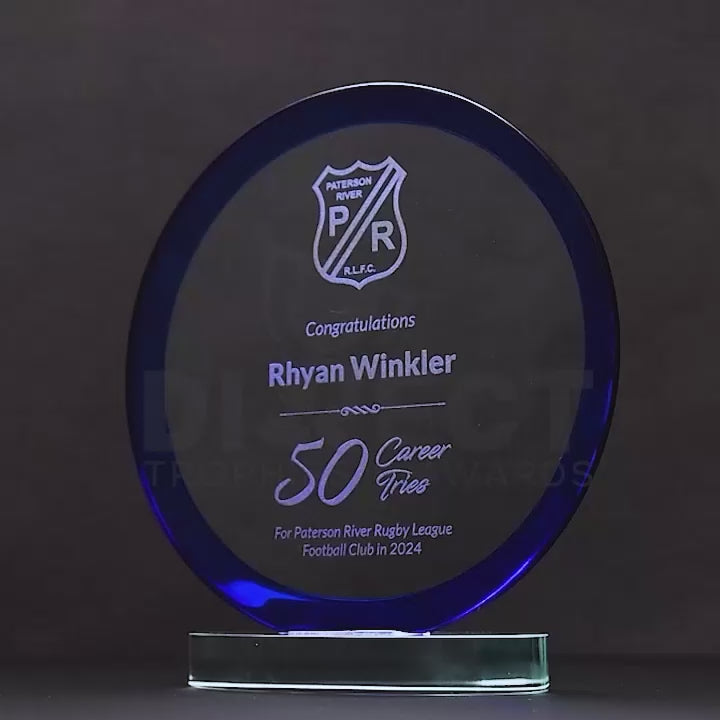 Sage Glass Blue Trophy