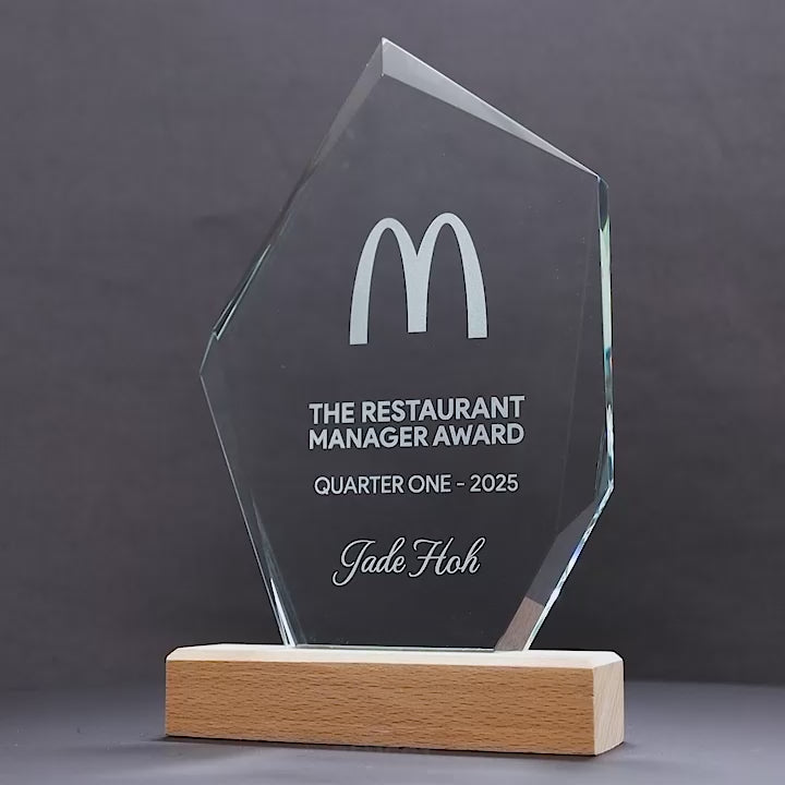 Odyssey Glass Wood Trophy