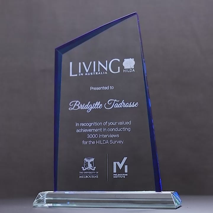 Farrow Glass Blue Trophy