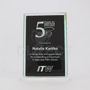 Advert Black Glass Trophy