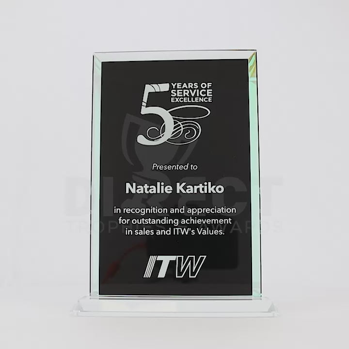 Advert Black Glass Trophy