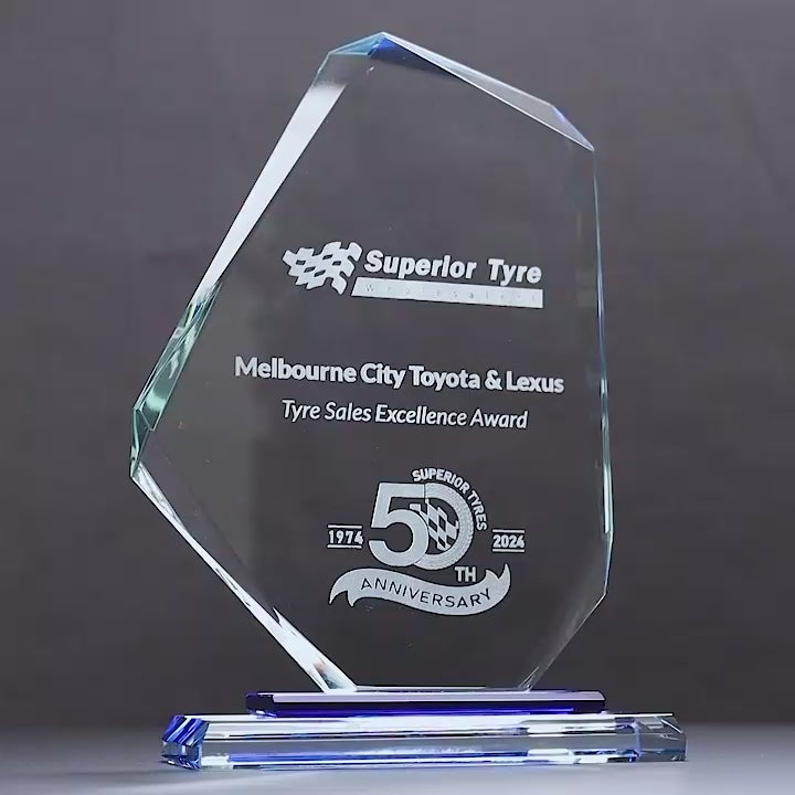 Montera Glass Blue Trophy