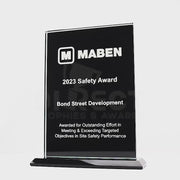Glass Double Black Trophy