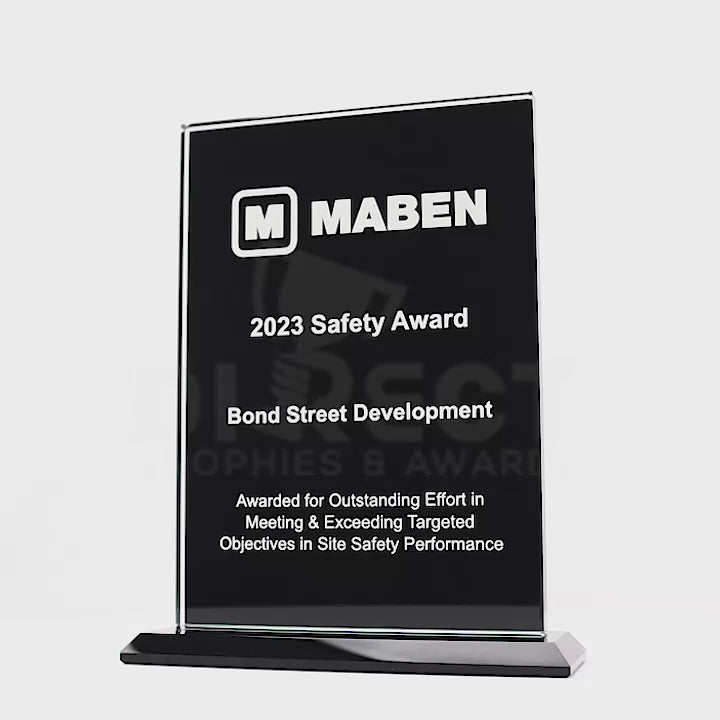 Glass Double Black Trophy