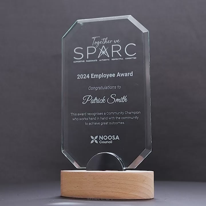 Sarno Glass Wood Trophy