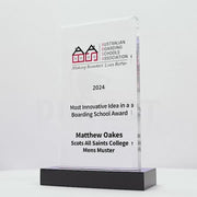 Acrylic Blue Mirror Colour Trophy