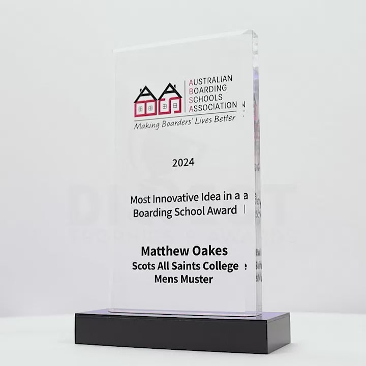 Acrylic Blue Mirror Colour Trophy