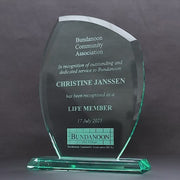 Glass Jade Curve Trophy