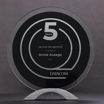 Trega Round Glass Black Trophy