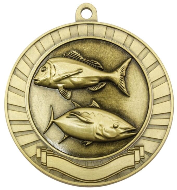 Eco Scroll Fishing Medal