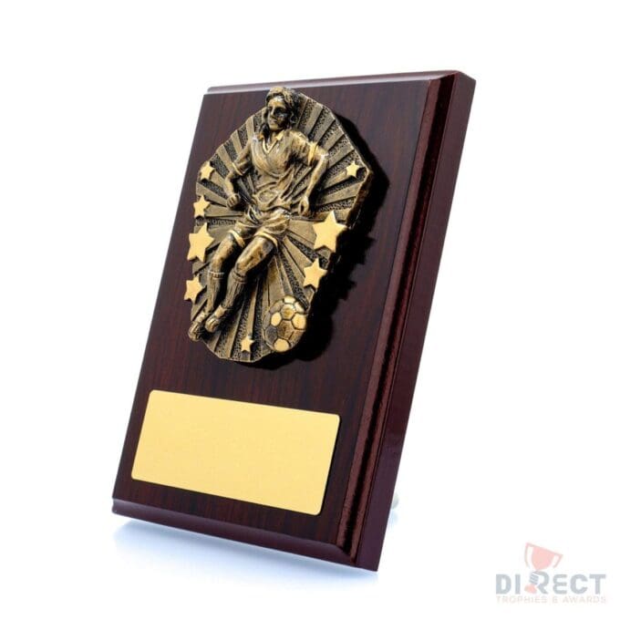 Cosmos Football Female Mahogany Plaque - Image 2