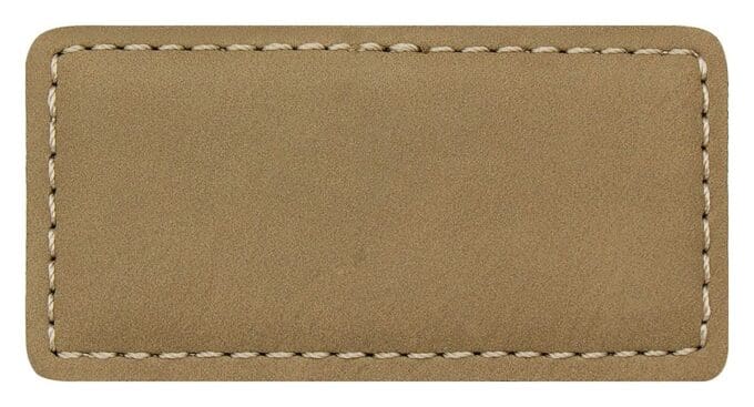 Leatherette Khaki Name Badge with Magnet - Image 2