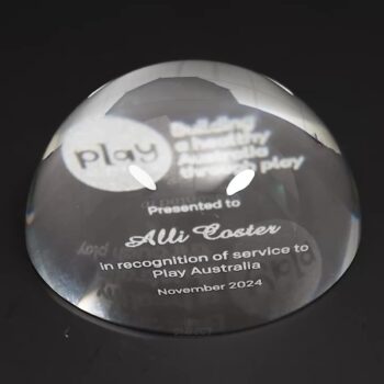 Crystal Paperweight Trophy