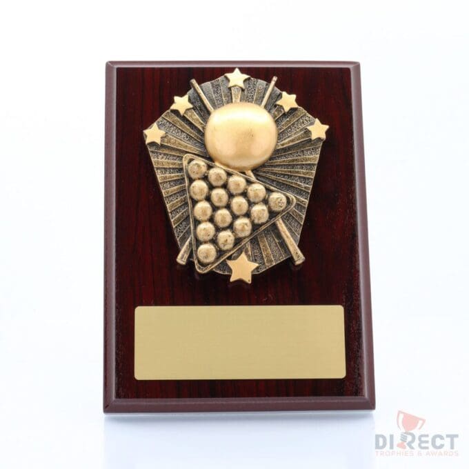 Cosmos Pool Snooker Mahogany Plaque