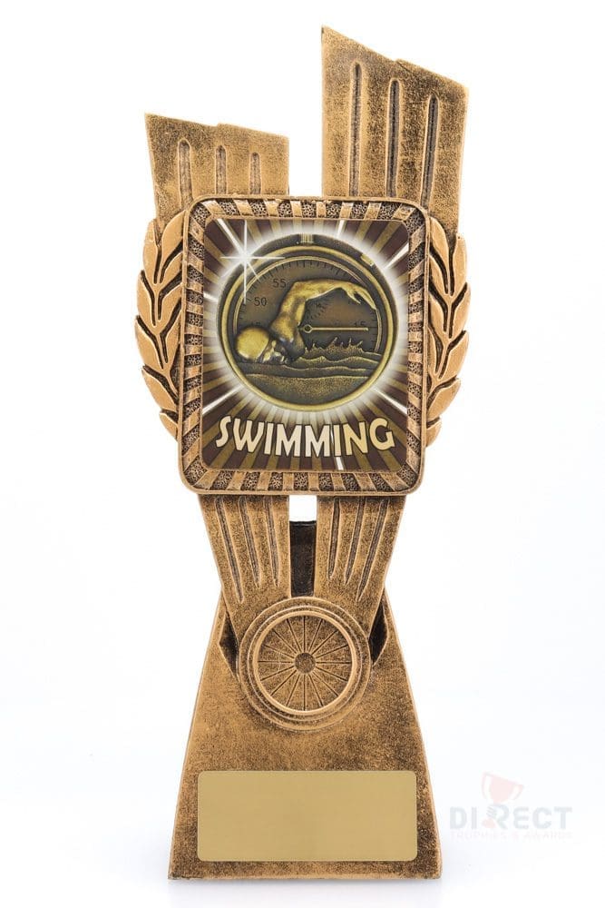 6 Gold Classic Swim Trophies - Custom Swimming Trophy Awards