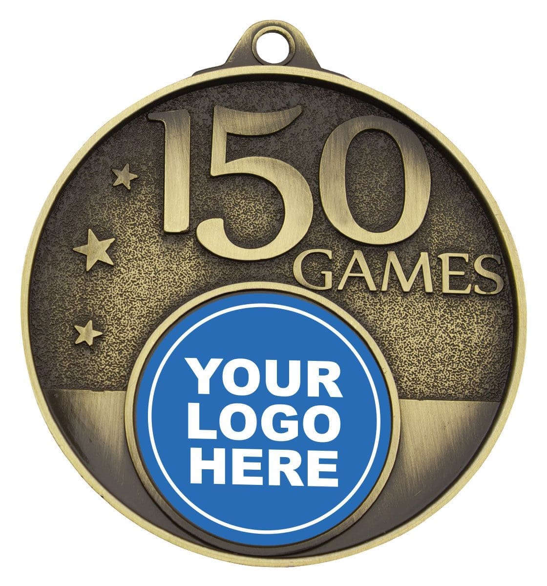 150 Games Milestone Medal Gold - Direct Trophies and Awards