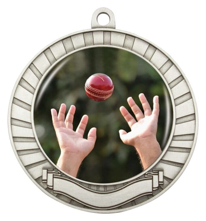 Eco Scroll Cricket Fielding Medal - Image 3