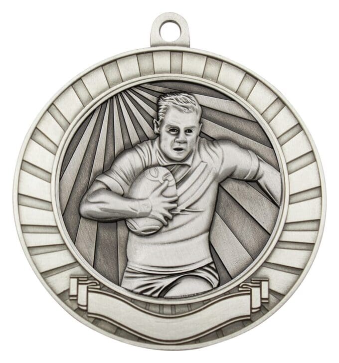 Eco Scroll Rugby Male Medal - Image 3