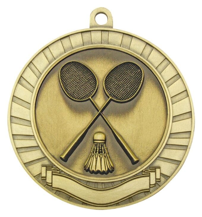 Eco Scroll Badminton Medal