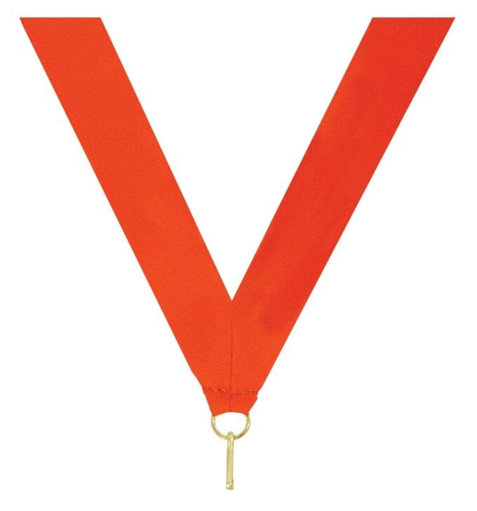 Neon Orange V Neck Ribbon