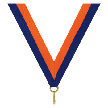Blue Orange V Neck Ribbon