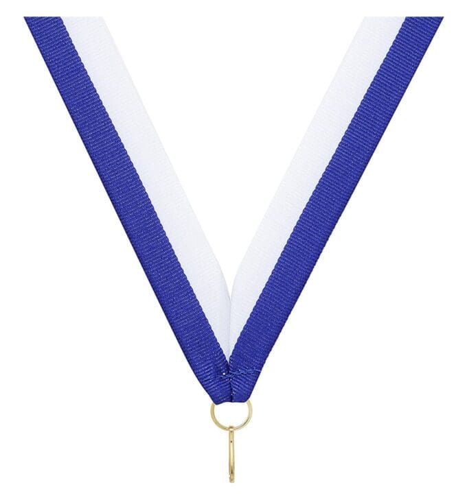 Blue White V Neck Ribbon