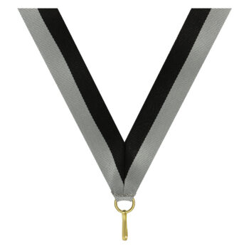 Black Grey V Neck Ribbon