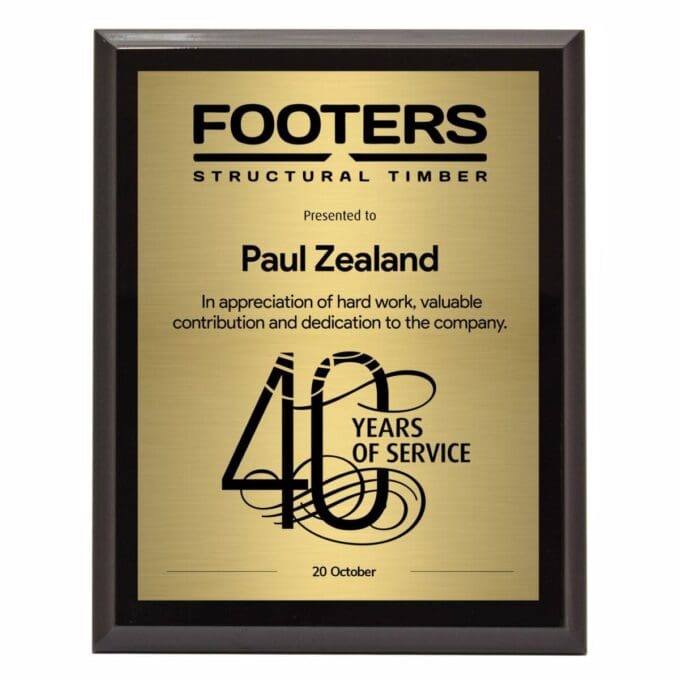 Super Gloss Black Gold Plaque - Image 2