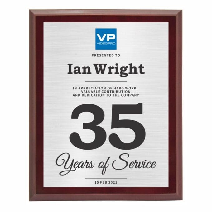 Super Gloss Rosewood Silver Full Colour Plaque - Image 4