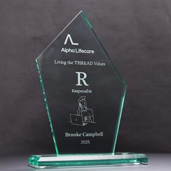 Apex Jade Glass Trophy